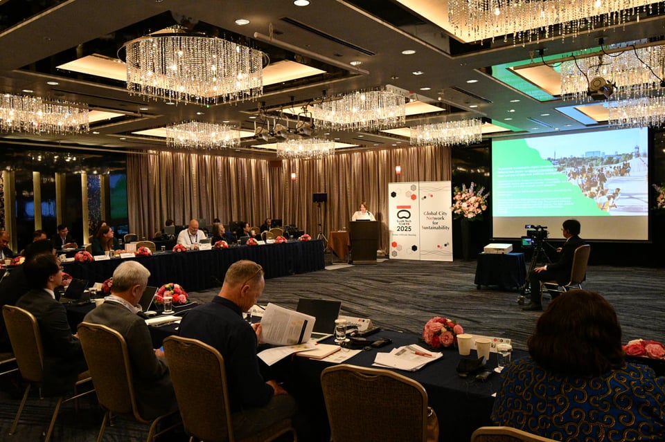 Uuttu-Deschryvere speaking on the theme of Digital Technologies, one of the session topics under the Promoting Well-Being category at the 3rd G-NETS Senior Officials Meeting